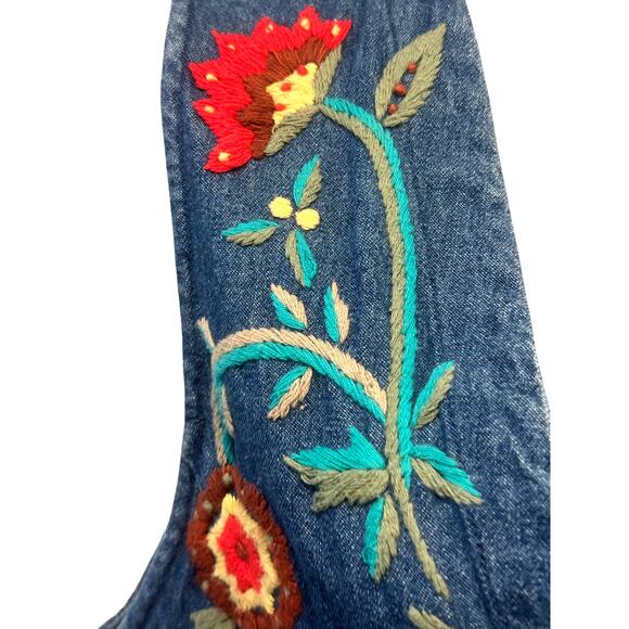 Carroll Reed Vintage Embroidered Denim Vest Women's Size 8-Excellent - Picture 2 of 11